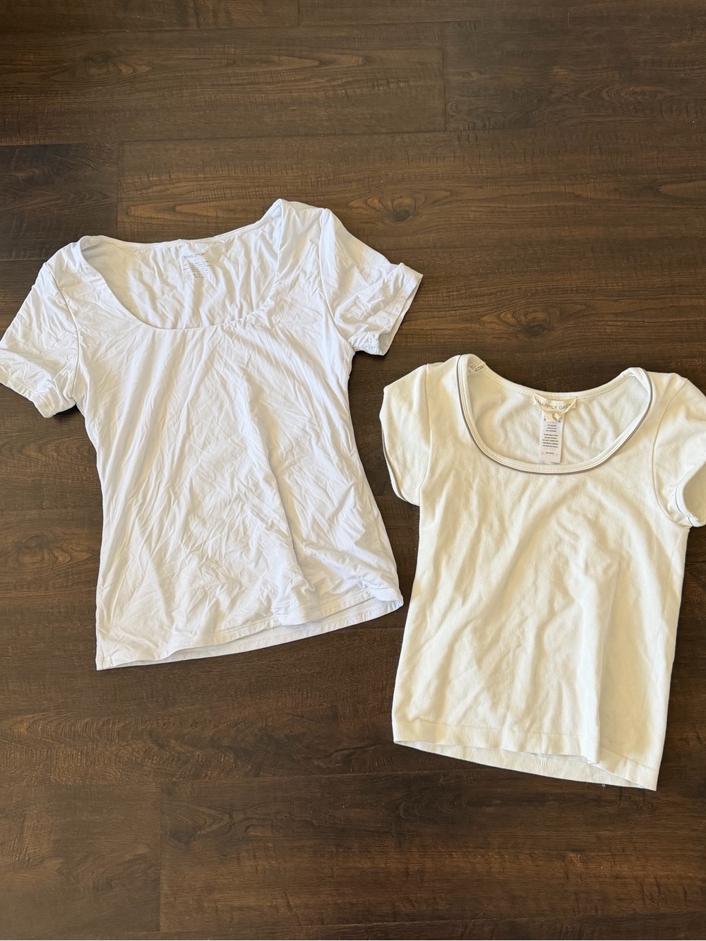 White Short-Sleeve Scoop Neck Top - UnderShirt